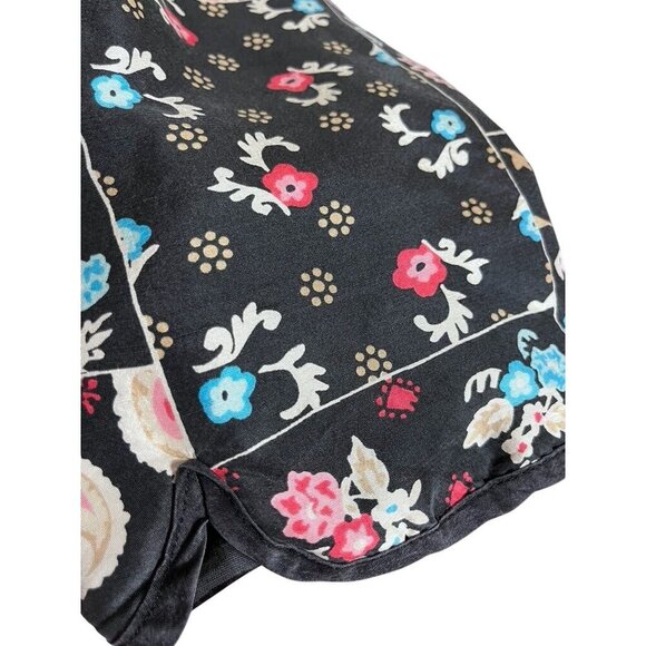 Silkland Silk Floral Jacket 3X Black Beaded Paisley Full Zip Boho Western Artsy - Picture 3 of 16